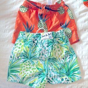 Lot of 2 Janie and Jack tea collection swim bottoms size 9-12 months trunks